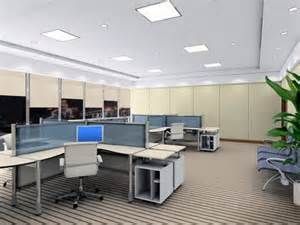 Commercial offices & overhead lights