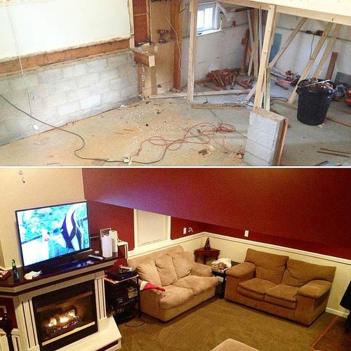 Before & After (living/basement conversion)