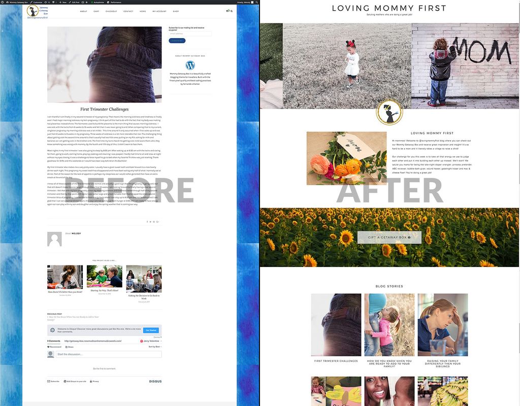 Before and after shots of a Thumbtack project.