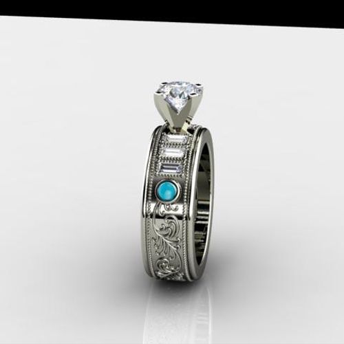 This gorgeous piece blended an heirloom diamond wi