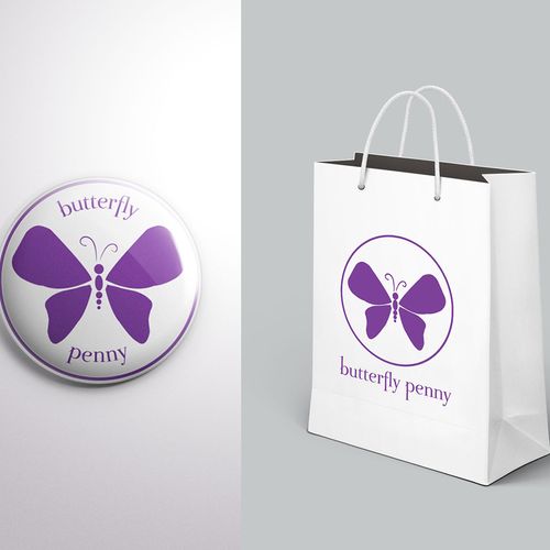 Logo, shopping bag, pin