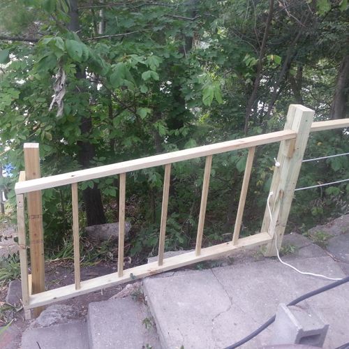 Safety railing installed at cliff side overlooking