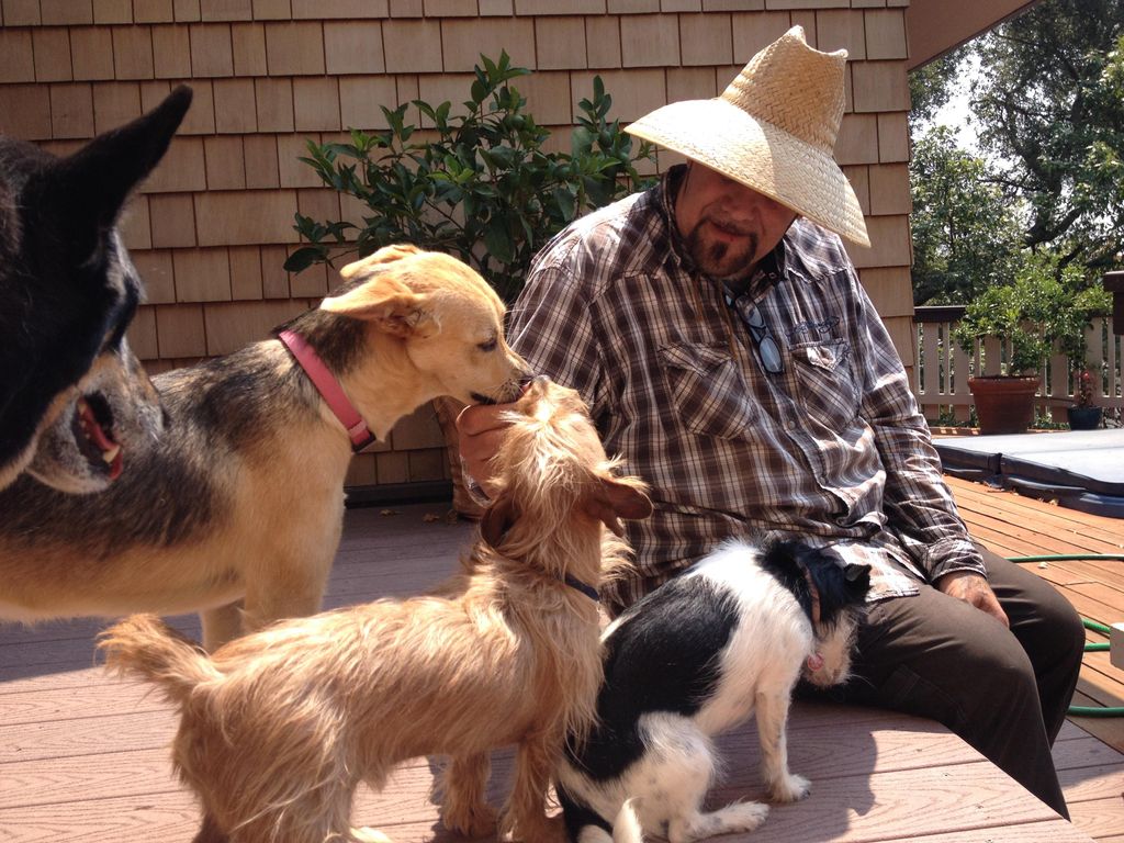 Frank with Lily, Gretta, Winston and Lucy