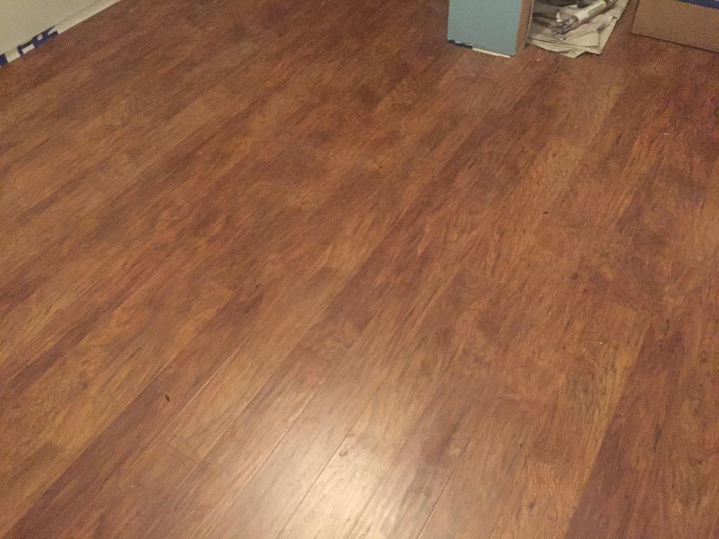Installed laminate flooring