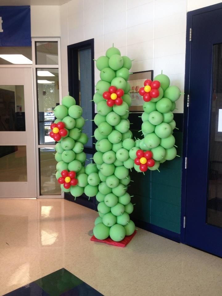 Balloon Decor - Cactus for a western theme at an e