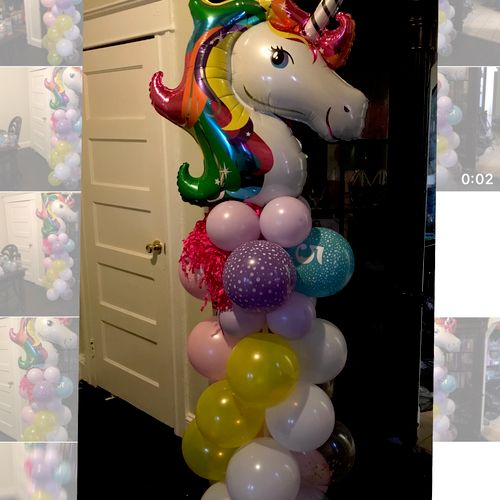 Unicorn balloon theme.