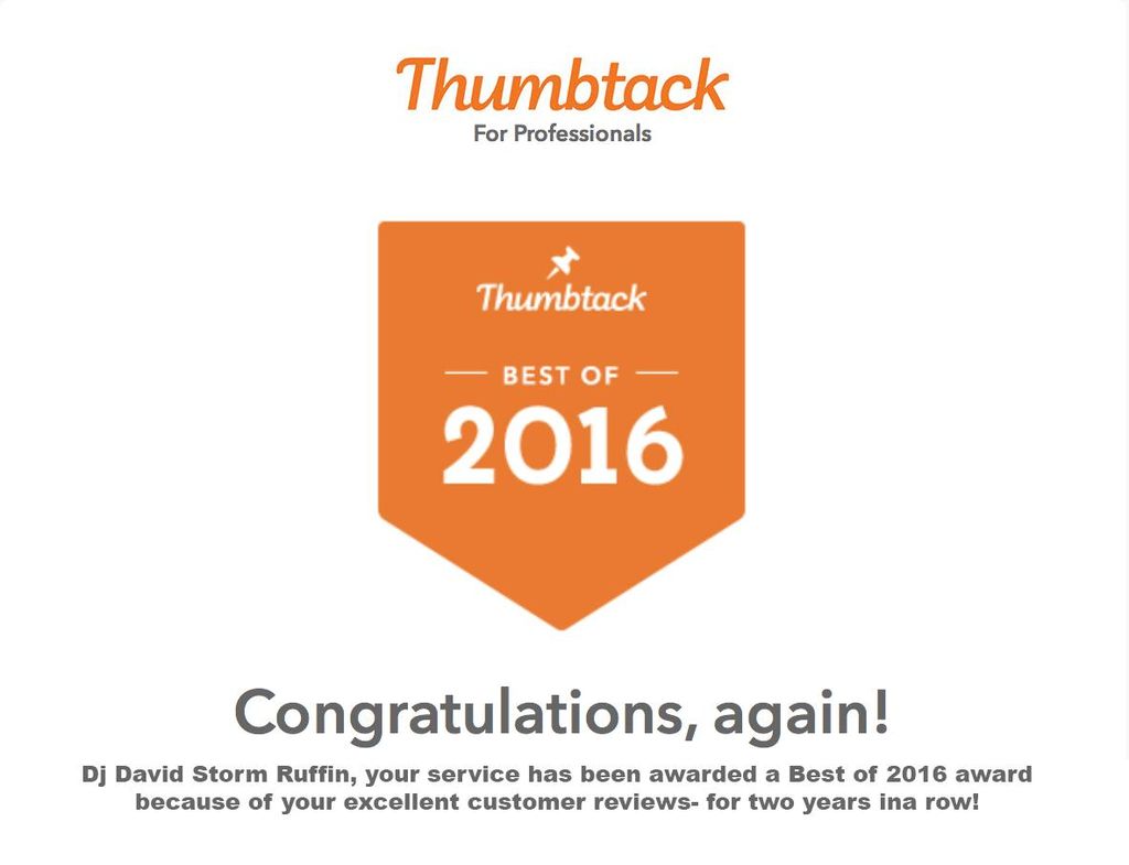 Voted one of the Top 10 Wedding Dj's for 2 years i