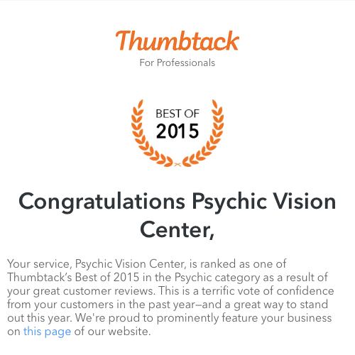 I've won the award for #1 Psychic in Fort Lauderda