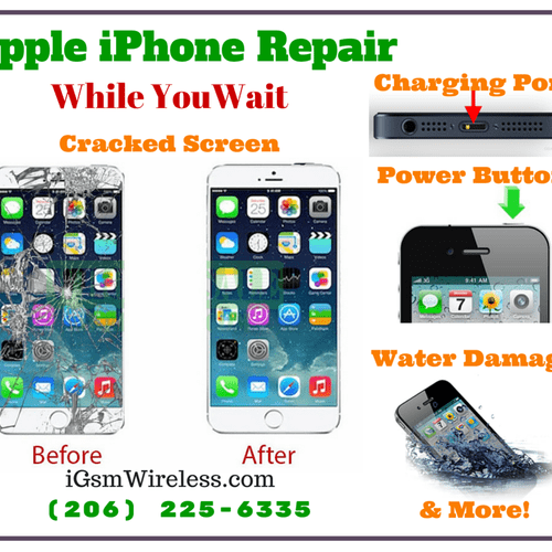 Apple iPhone Repairs while you wait in 30-60 minut