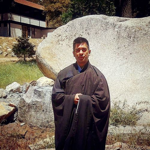 Dressed in my robes at Yokoji Monastery, 2017