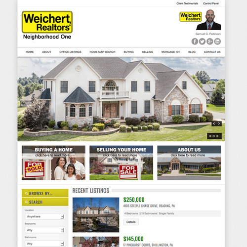 Created a website for a realtor in the Wyomissing,