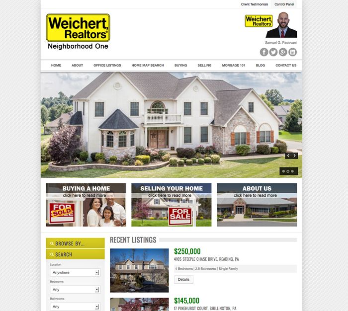 Created a website for a realtor in the Wyomissing,