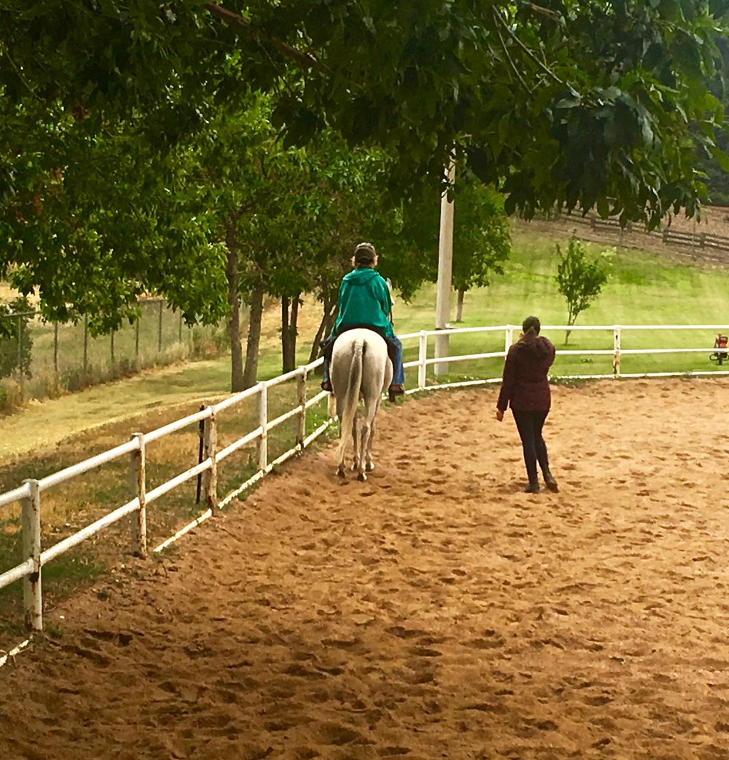 Michelle working with Karen on Cariah 