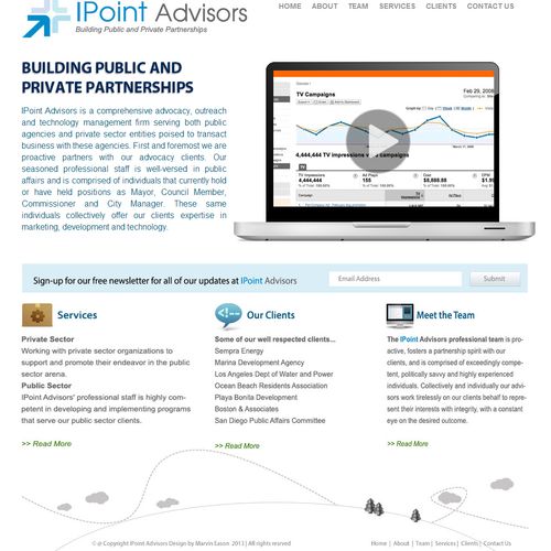 Ipoint Advisors: Corporate Website Mockup.