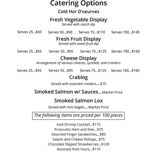 Current Catering Menu, Page 4