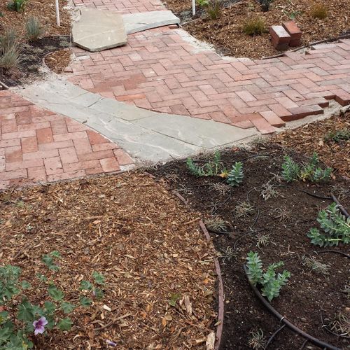 The build of a unique front pathway in Albany, CA