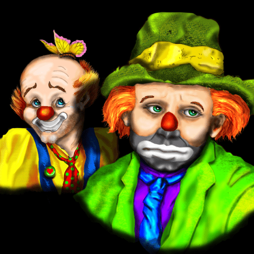 Clown painting created in Photoshop.