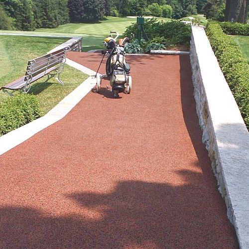 Golf course rubber walkway