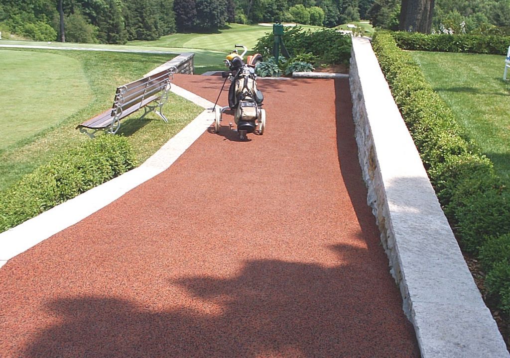 Golf course rubber walkway