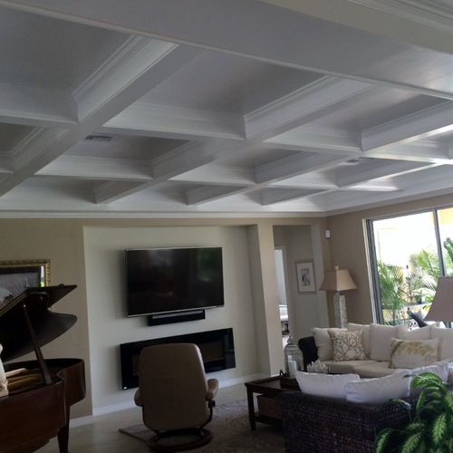 15 box coffered ceiling and crown moulding