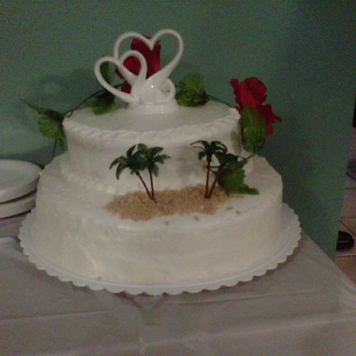 Palm tree wedding cake
