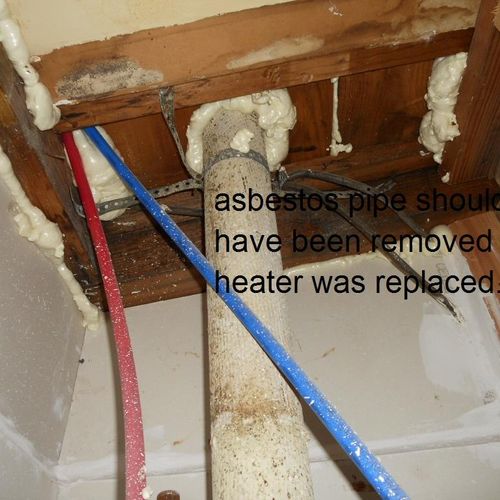 Asbestos pipe is a hazard