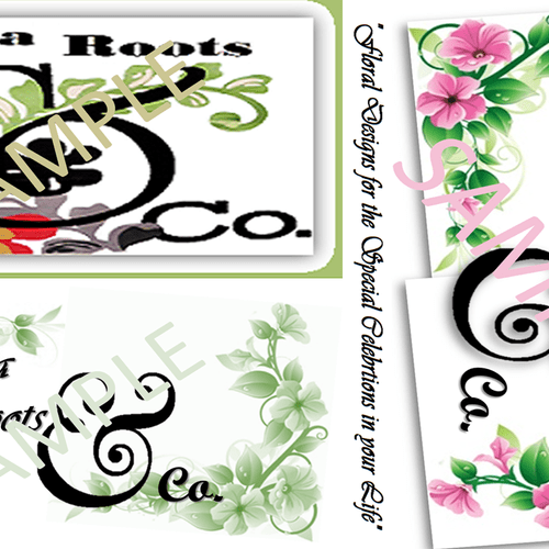 Proposed logo designs for a floral business