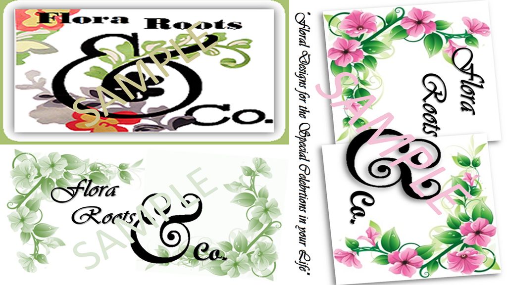 Proposed logo designs for a floral business