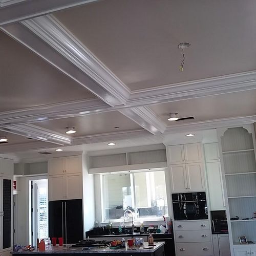 Ceiling  beams and crown Install and Paint 
