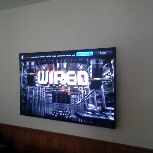 TV Wall Mounting Job with wire concealment.