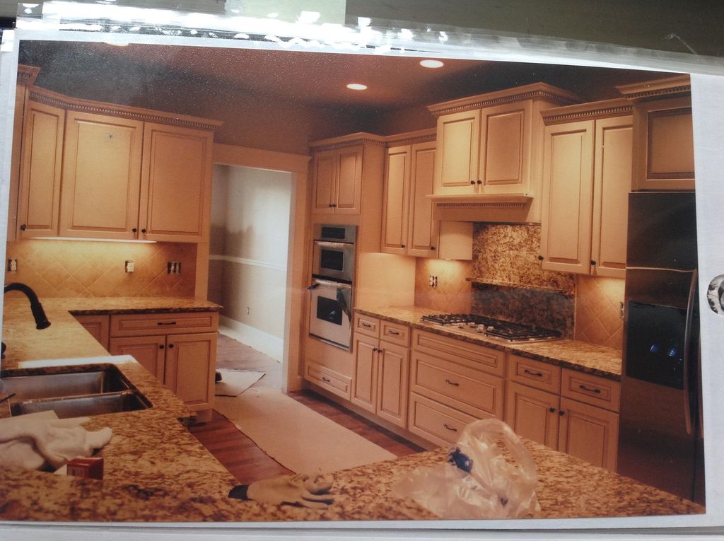 new kitchen with real hardwood floors (floors by o