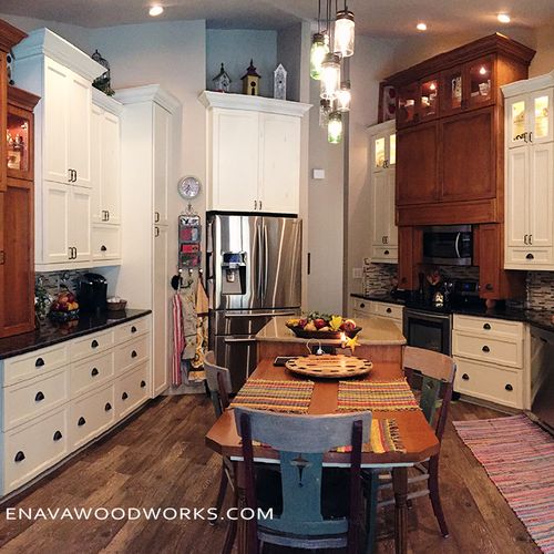 This Transitional Style Kitchen was hand crafted i