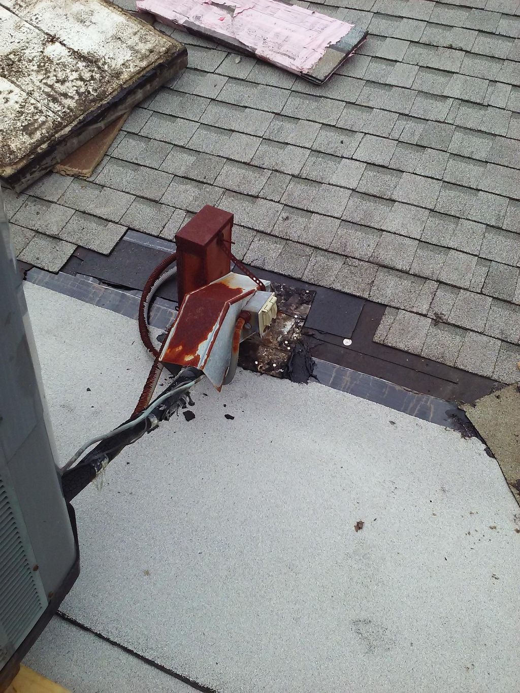 Air conditioner supply line flashing 
replacement