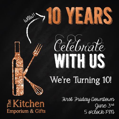 Kitchen Emporium & Gifts 10 Year Celebration Invit
