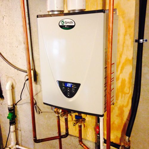 AO Smith Tankless Water Heater Installed in Mechan
