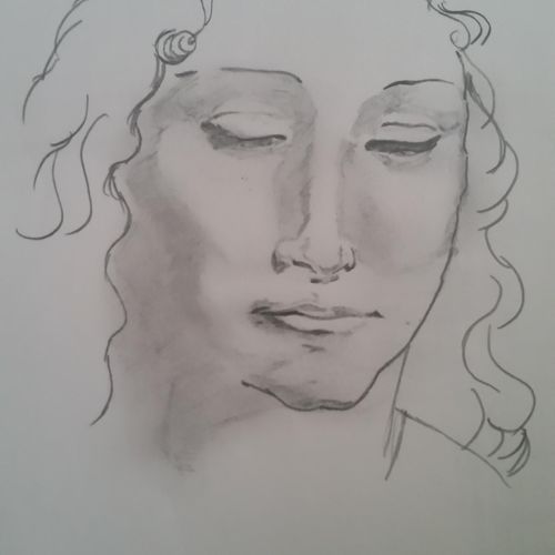 A sketch of a classical greek woman