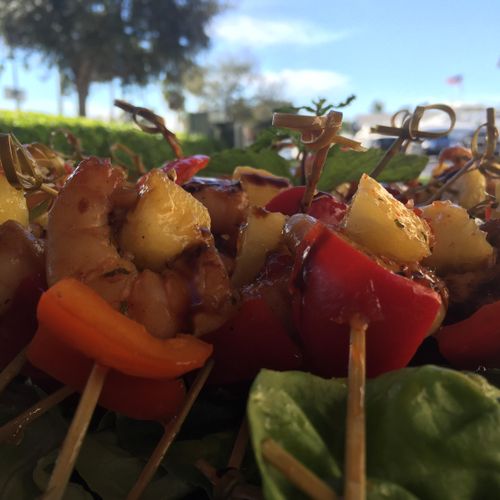 Tropical Shrimp Skewers with Grilled Pineapple, Re