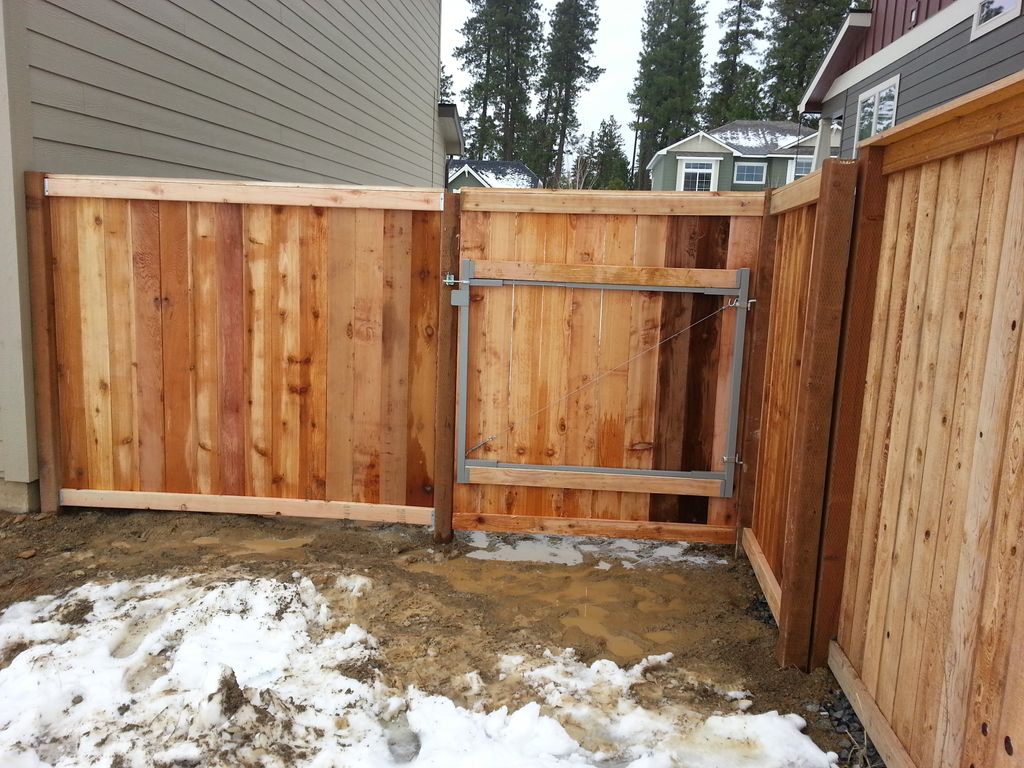 Wood fence and gate.