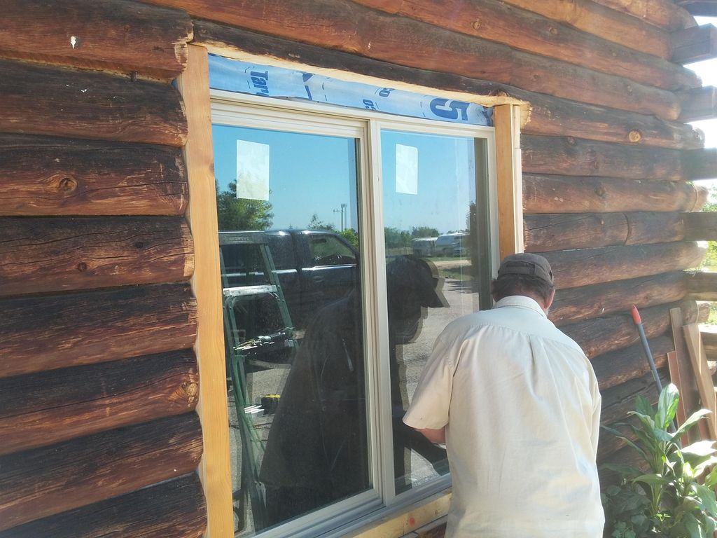 A window we installed in a log cabin