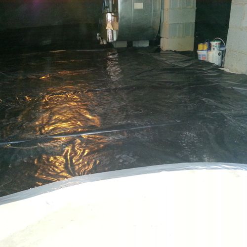 This a Crawl-Space we did w/ 6 mill poly turned ou