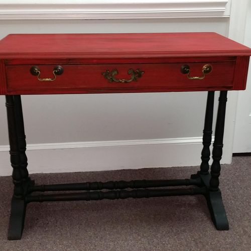 Vintage writing desk painted in milk paint with a 