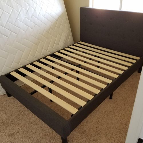 Client bed frame assembled.
