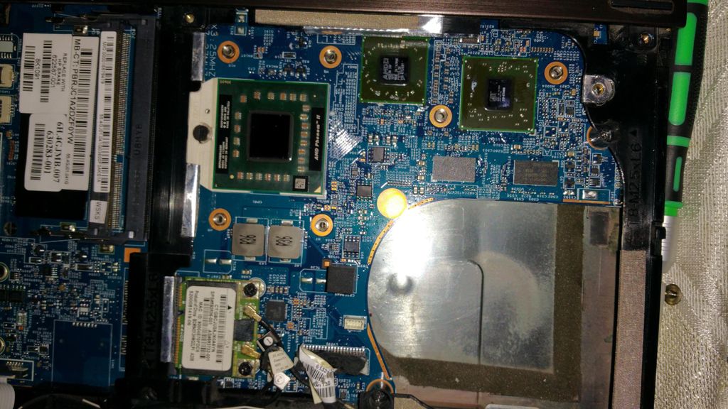 Laptop motherboard being replaced