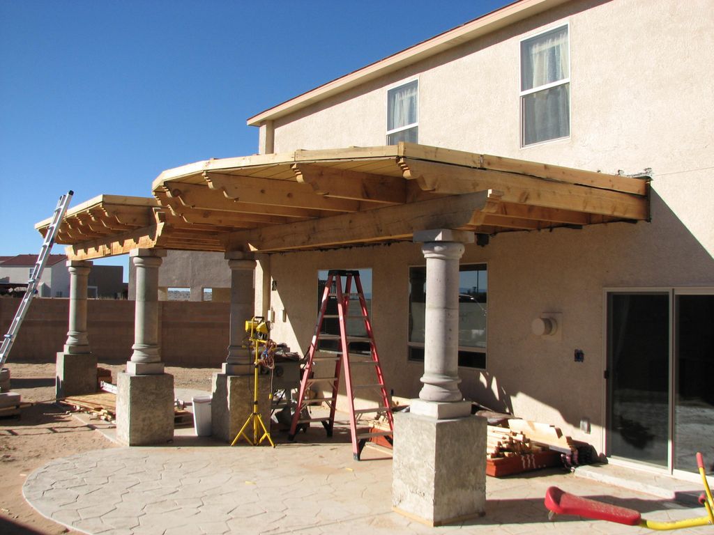 Rough Sawn Deck with Concrete Columns