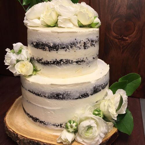 Chocolate and berry buttercream filling wedding ca