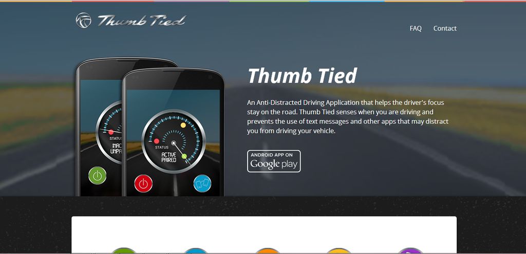 Thumb Tied anti-distracted driving application. He