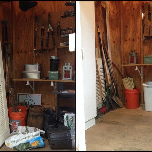 Shed Left: Before and After