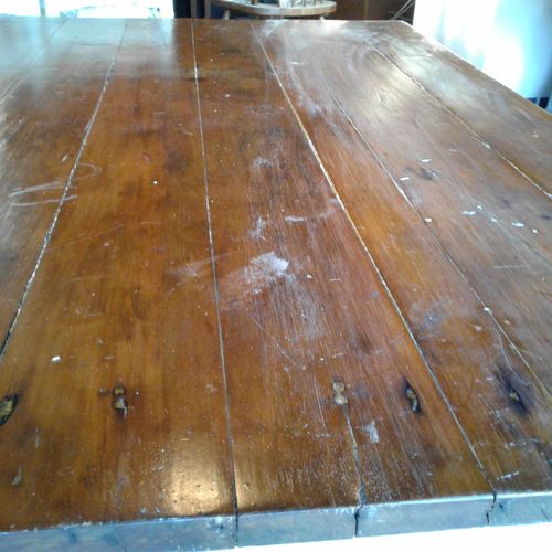 old kitchen table before refinished