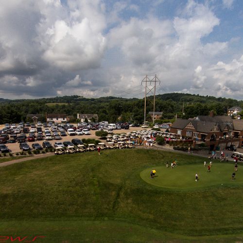 Golf outings with aerial shots