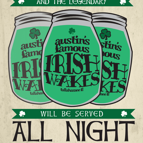 A St. Patrick Day event flyer.